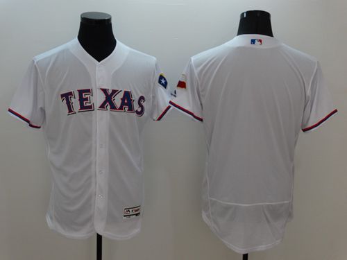 Rangers Blank White Flexbase Authentic Collection Stitched MLB Jersey - Click Image to Close